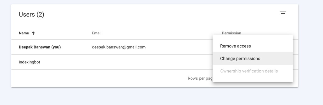 Google Indexing Api Change Ownershipt Part 1